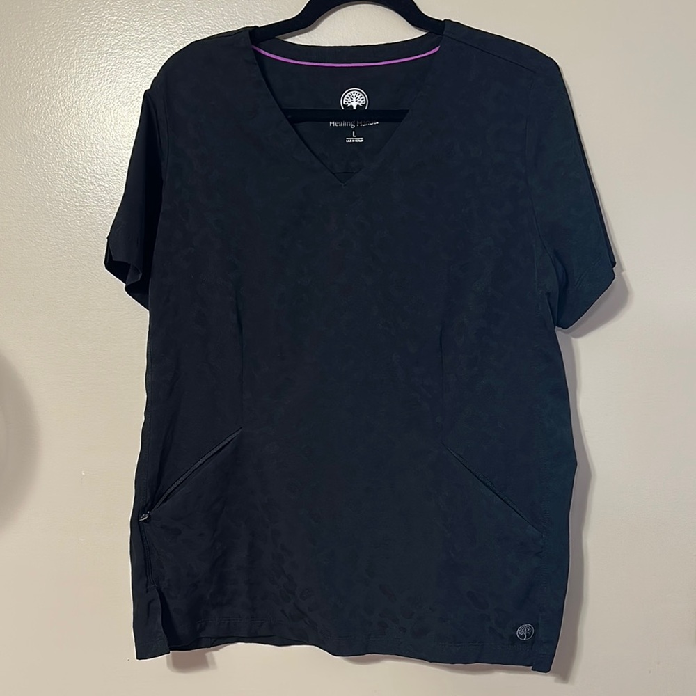 Healing Hands Purple Label Cheetah Scrub Tee